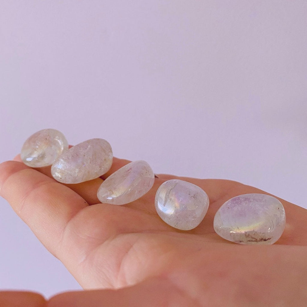 Angel Aura Quartz Crystal Tumblestones / Rainbow Aura / Connect To Your Angel Guides / Release Negativity / Calm Your Aura