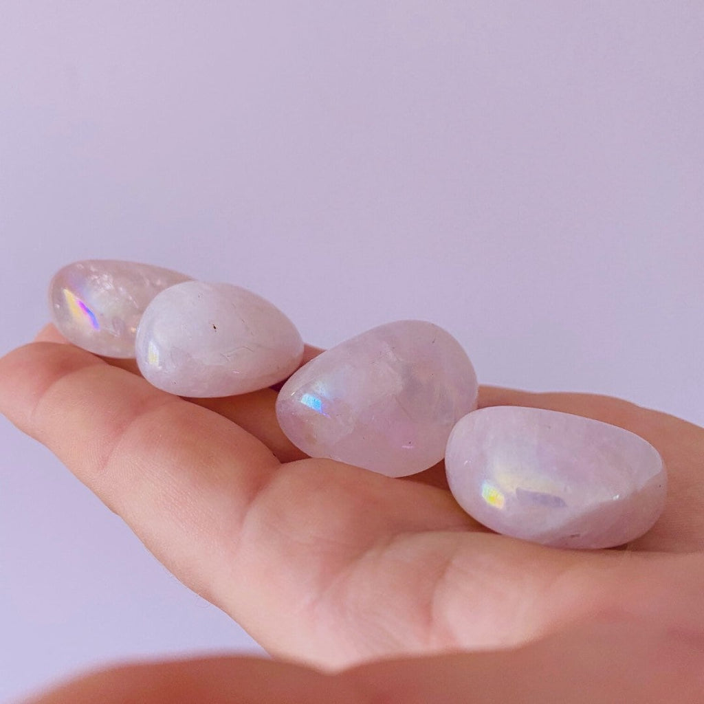 Rose Aura Quartz Tumblestones / Encourages Self Love & Unconditional Love / Uplifts Us / Good For Body Image Issues, Abuse, Rejection