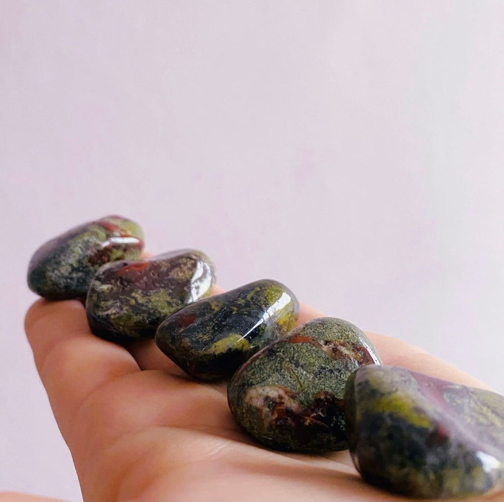 Dragon Stone Large Crystal Tumblestones / Aligns You With Nature / Brings Good Luck & Attracts Prosperity / Boosts Focus + Willpower