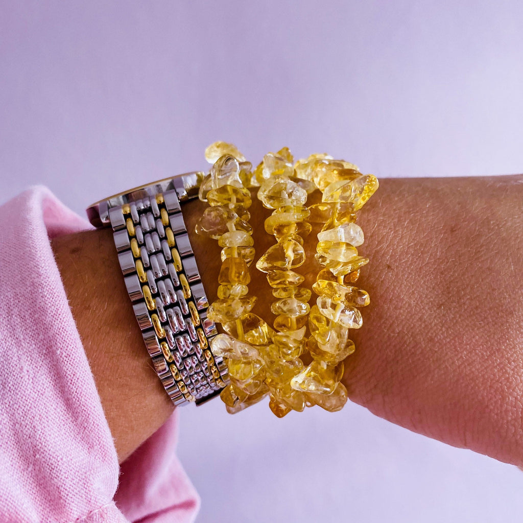 Citrine Sunshine Crystal Chip Bracelets / ‘The Money Stone’ Great For Business Owners / The ‘Happy Stone’ For Joy, Abundance & Wealth