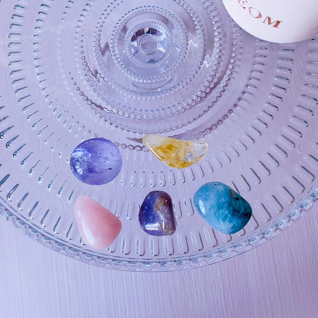 Helping Anxiety Crystal Gift Kit / Absorbs Anxiety, Reduces Stress, Tension / Turns Negative Energy Into Positive / Crystal Healing Kit