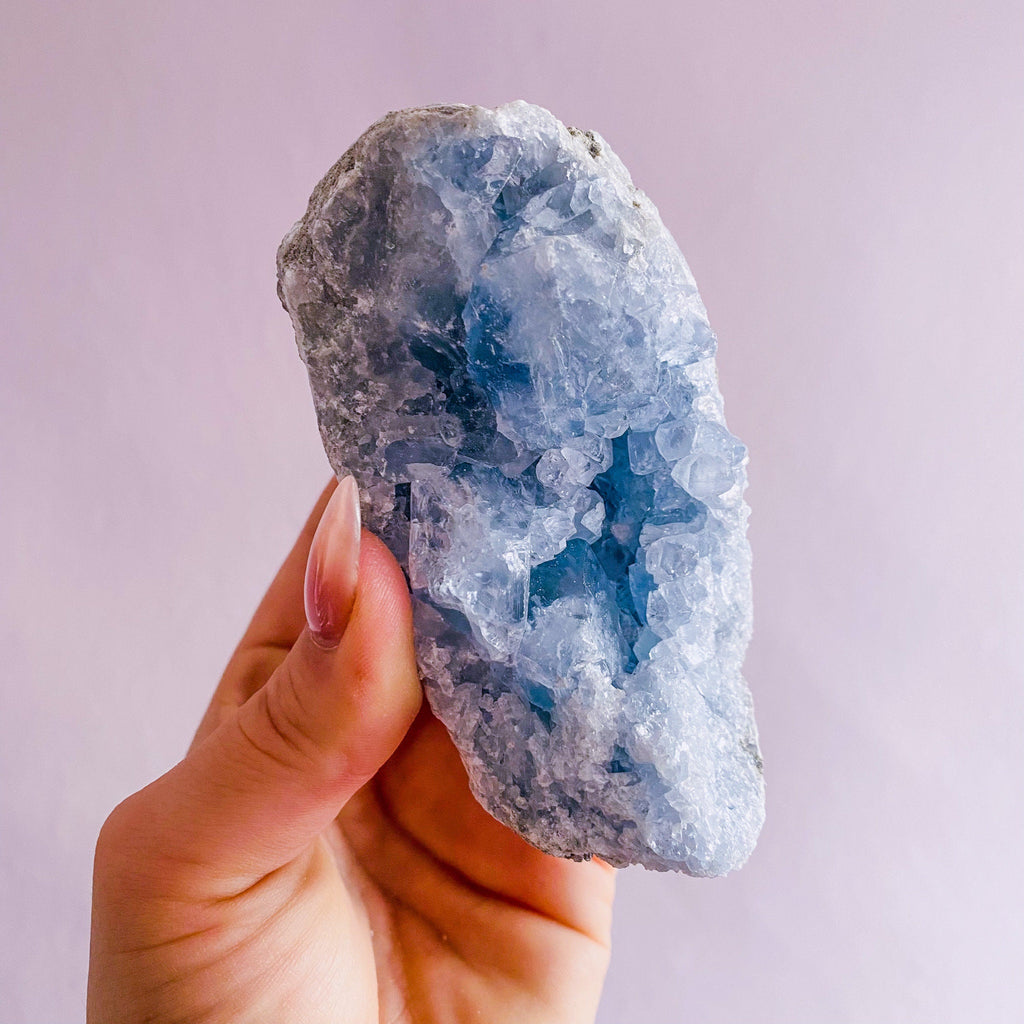 2) Angelic Celestite Crystal Cluster / Calming, Peaceful / Connects Us To Our Guardian Angels & Their Messages / Balances Emotions