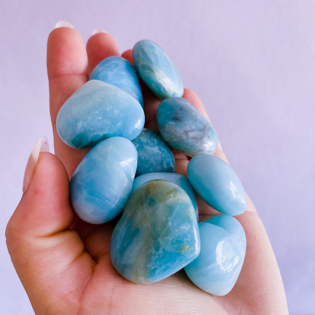 Amazonite Crystal Love Hearts / Calming, Soothing, Calms Bad Tempers, Allows You To Express True Thoughts & Feelings / Provides Harmony